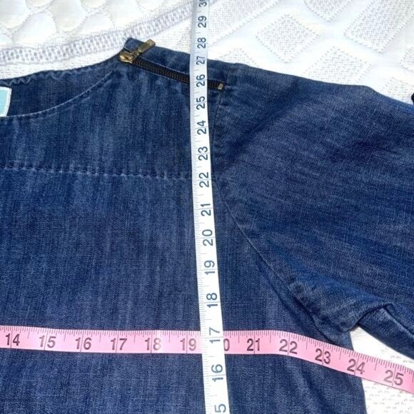 Martha Stewart Everyday Denim Top XL Cotton/Polyester Blue - Picture 9 of 10